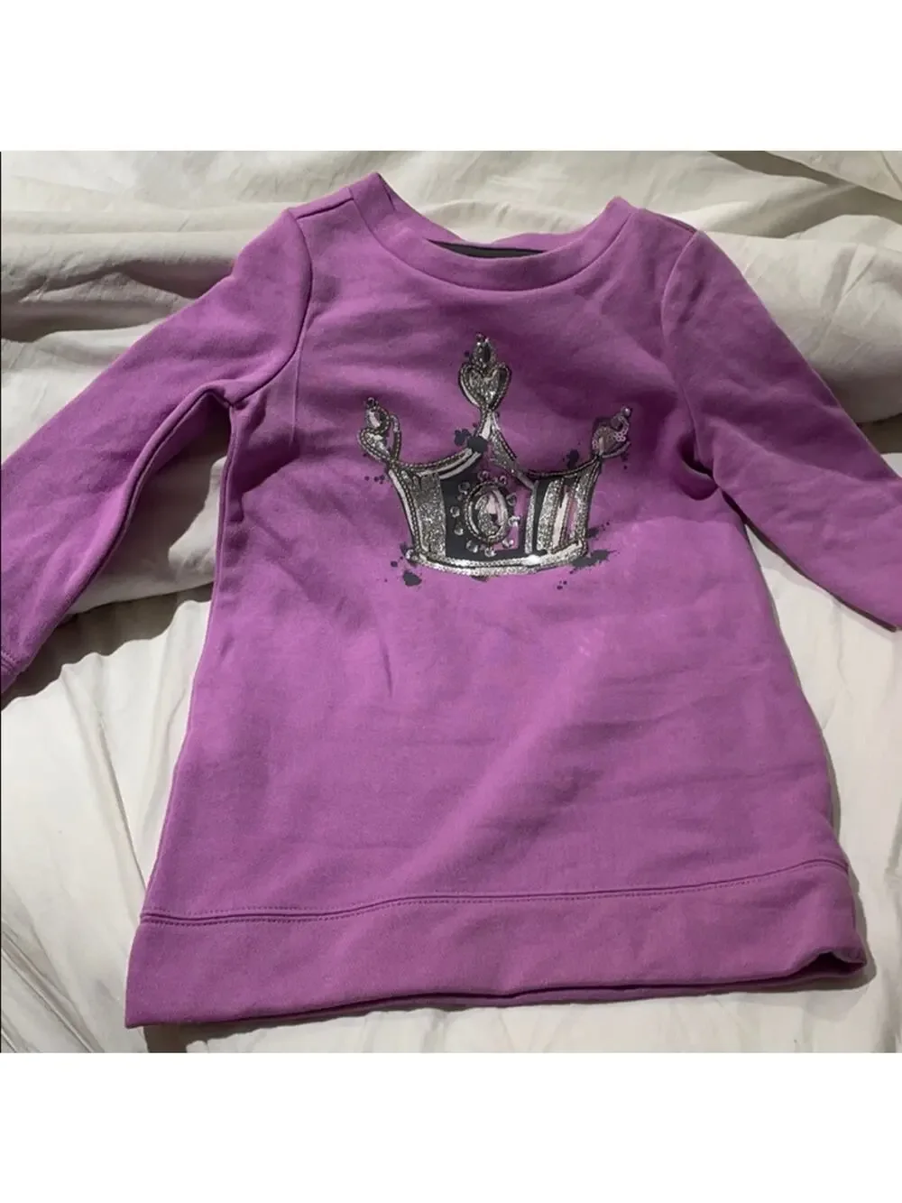 Gymboree 4 lavender sweatshirt crown dress euc